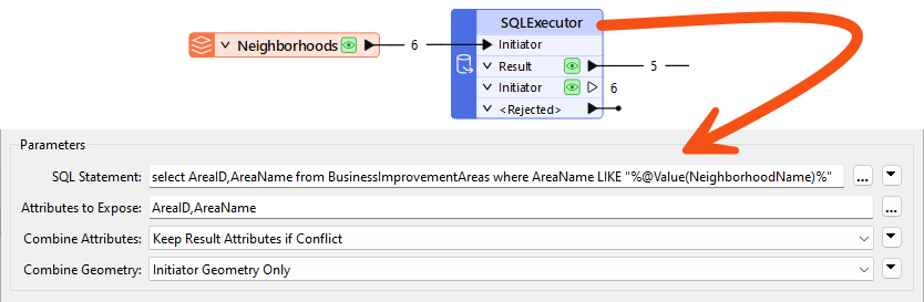 Using SQLExecutor to run SQL for each initiating feature